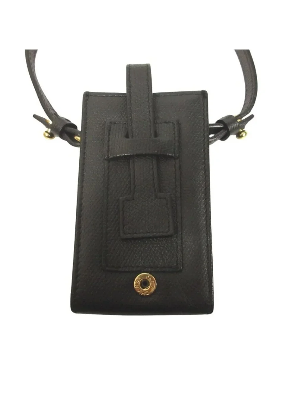 Chanel CC Logo Black Leather Pouch